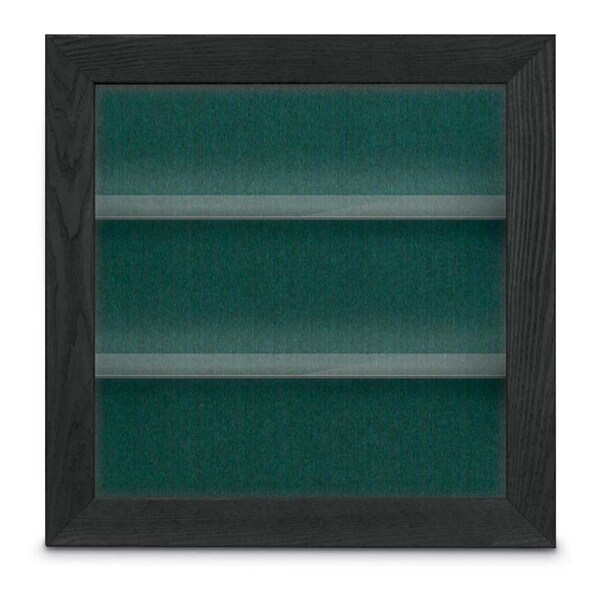 Outdoor Enclosed Combo Board, 42"x32", Black Frame/Black Porc & Cork